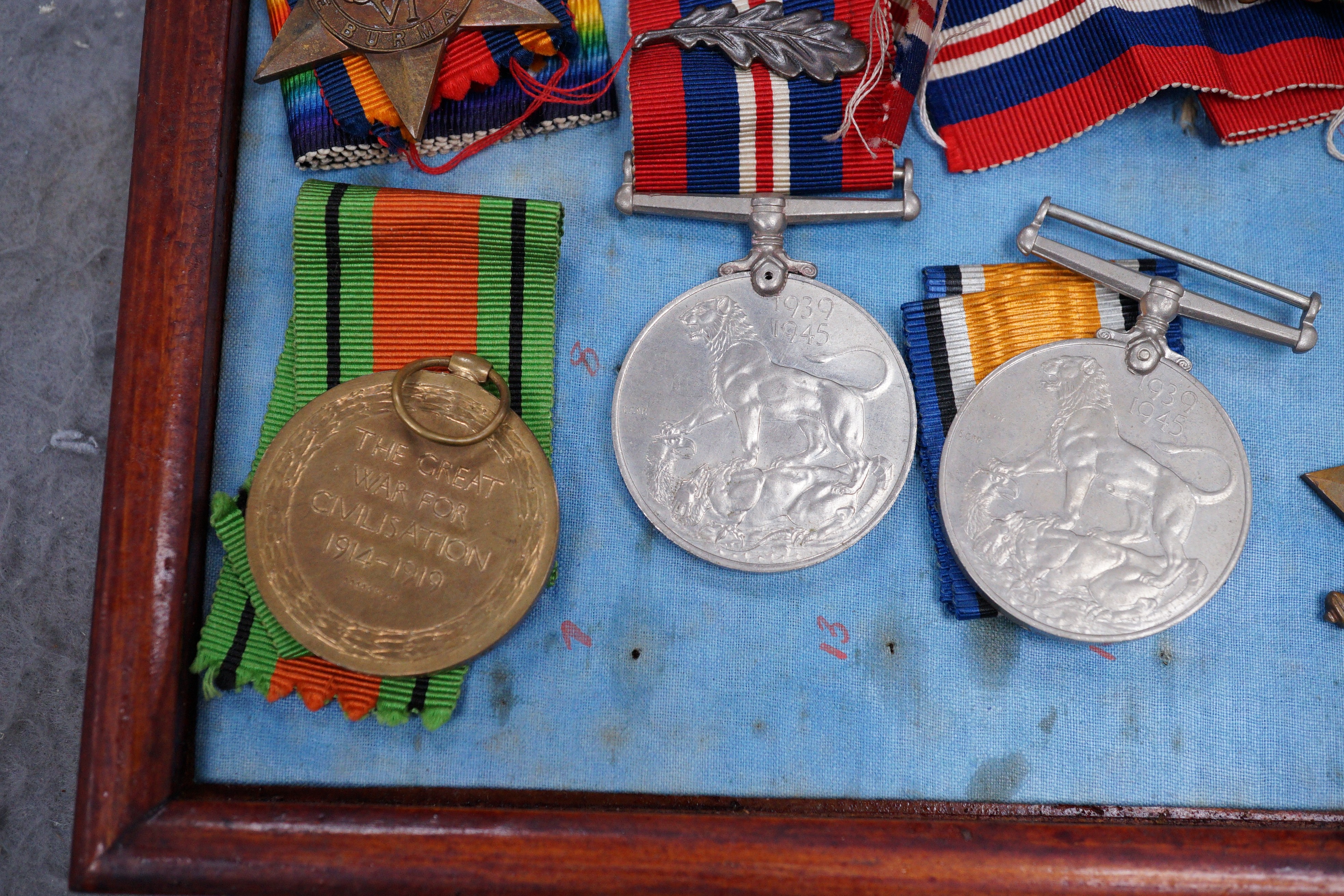 WWI and WWII medals, 11746 PTE. H. PEARCE. R. LANC. R.